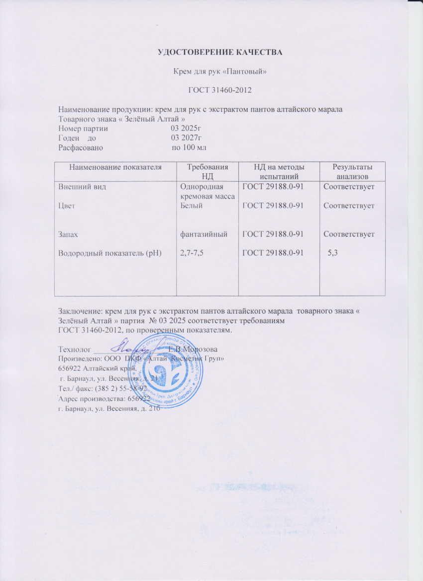 Паспорт №032025